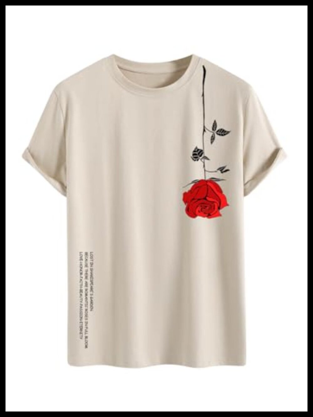 RoseSeek Men's Floral Graphic Tee Short Sleeve Vintage Summer Top
